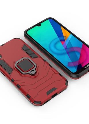 Чехол ring case для honor 8s prime (2020) бронированный бампер с кольцом красный4 фото