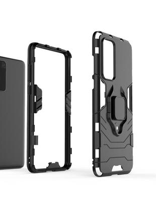 Чохол ring case для huawei p40 броньований бампер з кільцем чорний5 фото