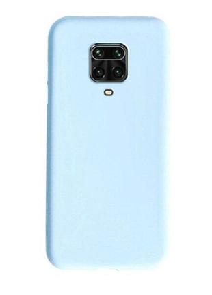 Чехол soft touch для xiaomi redmi note 9 pro max силикон бампер мятно-голубой