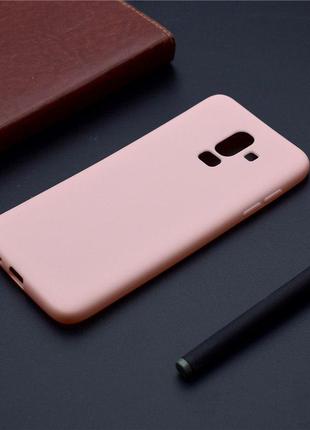 Чохол samsung j810 / j8 2018 силікон soft touch бампер світло-рожевий