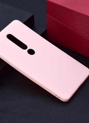 Чехол для nokia 6.1 plus / nokia x6 / ta-1116 силикон soft touch бампер светло-розовый