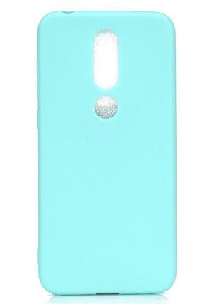 Чехол soft touch для nokia 5.1 plus / nokia x5 / ta-1109 силикон бампер мятно-голубой