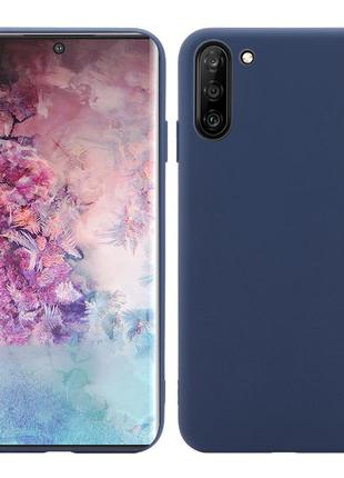 Чехол soft touch для samsung galaxy note 10 (n970) силикон бампер темно-синий