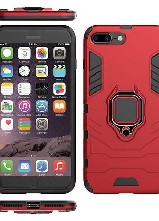 Чехол ring case для apple iphone 8 plus бронированный бампер с кольцом красный 3
