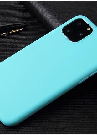 Чохол soft touch для apple iphone 11 pro max силікон бампер м'ятно-блакитний