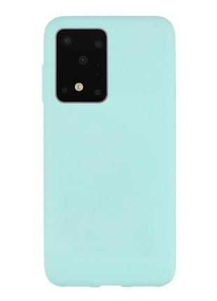Чехол soft touch для samsung galaxy s20 ultra (g988) силикон бампер мятно-голубой