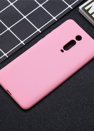 Чехол soft touch для xiaomi mi 9t / mi 9t pro силикон бампер светло-розовый1 фото