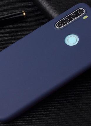 Чехол soft touch для xiaomi redmi note 8 силикон бампер темно-синий