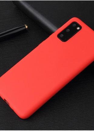 Чехол soft touch для samsung galaxy s20 (g980) силикон бампер красный
