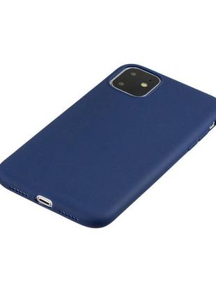 Чохол soft touch для apple iphone 11 силікон бампер темно-синій3 фото