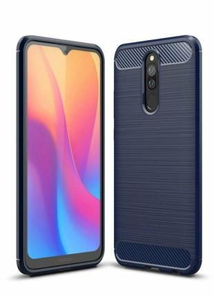 Чохол fiji polished carbon для xiaomi redmi 8 тпу бампер синій
