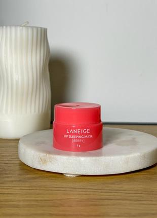 Маска для губ "лесные ягоды" laneige lip sleeping mask berry, 3г1 фото