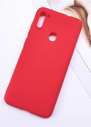 Чехол soft touch для samsung galaxy a11 (a115) силикон бампер красный