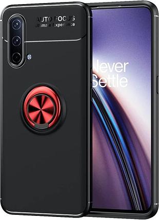 Чехол fiji hold для oneplus nord ce 5g бампер накладка с подставкой black-red