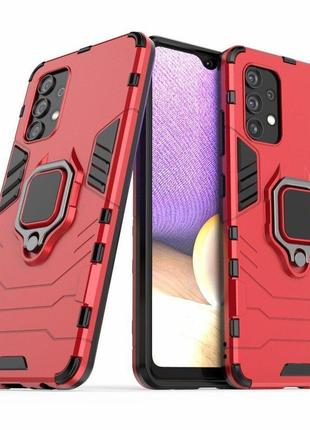 Чехол fiji ring для samsung galaxy a32 (a325) бронированный бампер с кольцом красный