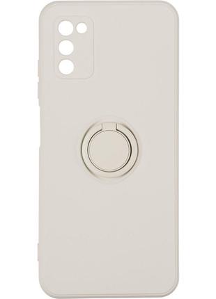 Чехол fiji holder ring для samsung galaxy a03s (a037) бампер накладка с подставкой ivory white