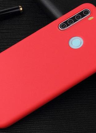 Чехол fiji soft для xiaomi redmi note 8 (2021) силикон бампер красный