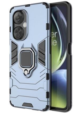 Чехол fiji ring для oneplus nord ce 3 lite бронированный бампер с кольцом подставкой темно-синий