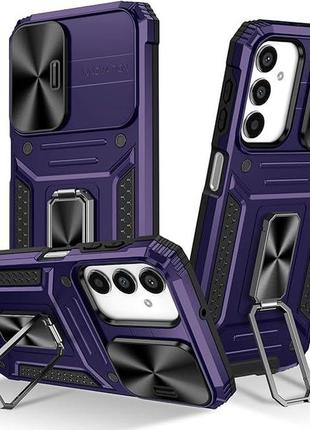 Чохол fiji camera defence для samsung galaxy a24 (a245) бампер із захистом камери та підставкою purple
