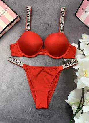 Комплект женский victoria’s secret model rhinestone двойка топ+трусики . бельё женское виктория сикрет,