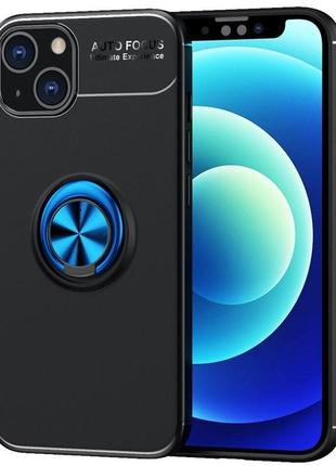 Чохол fiji hold для apple iphone 13 бампер накладка з підставкою black-blue