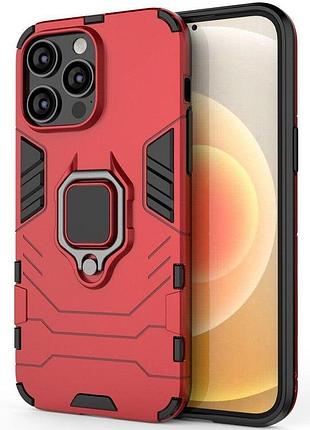 Чехол fiji ring для apple iphone 14 pro max бронированный бампер с кольцом подставкой красный