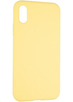 Чехол fiji silicone case для apple iphone x бампер накладка full soft canary yellow (без лого)