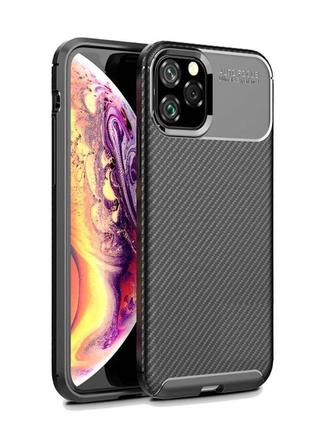 Чехол fiji ultimate carbon для apple iphone 11 pro противоударный бампер черный