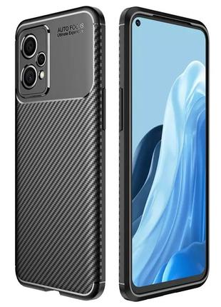 Чохол fiji ultimate carbon для realme 9 4g (rmx3521) / 9 pro plus (rmx3392 / rmx3393) противоударный бампер чорний