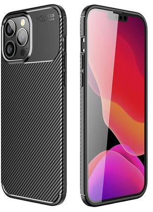 Чохол fiji ultimate carbon для apple iphone 13 pro max противоударный бампер чорний1 фото