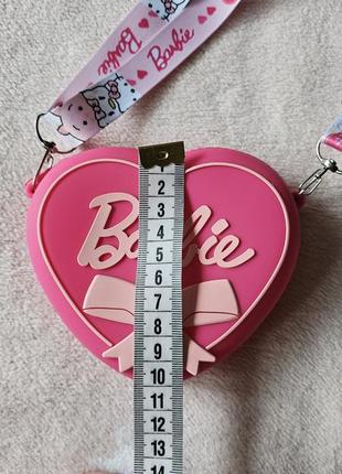 Детская резиновая малиновая сумочка сумка barbie барбы для девочки сердце на подарок9 фото