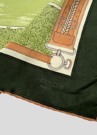 Винтажный шелковый платок hermes paris винтаж 100% шелк6 фото