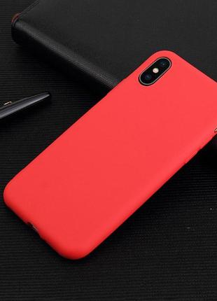 Чехол apple iphone xs силикон soft touch бампер красный