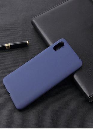 Чохол для huawei y6 2019 силікон soft touch бампер темно-синій