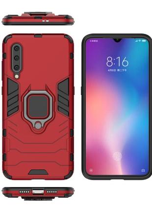 Чехол ring case для xiaomi mi 9 se бронированный бампер с кольцом красный3 фото