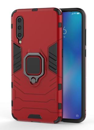 Чехол ring case для xiaomi mi 9 se бронированный бампер с кольцом красный2 фото