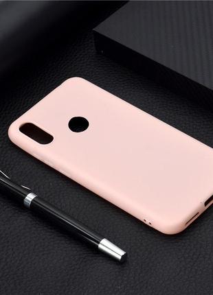 Чехол soft touch для huawei y6s 2019 силикон бампер светло-розовый