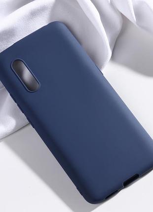 Чехол soft touch для vivo x27 силикон бампер темно-синий