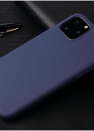 Чехол soft touch для apple iphone 11 pro max силикон бампер темно-синий