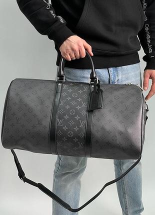 👜 louis vuitton keepall bandouliere reverse monogram eclipse canvas 50 black