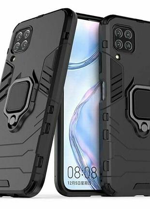 Чехол ring case для huawei p40 lite бронированный бампер с кольцом черный