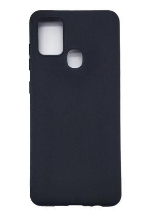 Чехол soft touch для samsung galaxy a21s (a217) силикон бампер черный