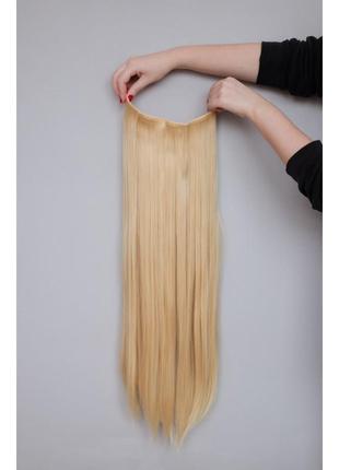 Накладные ровные волосы пшеничный блонд на заколках монопрядь2 фото