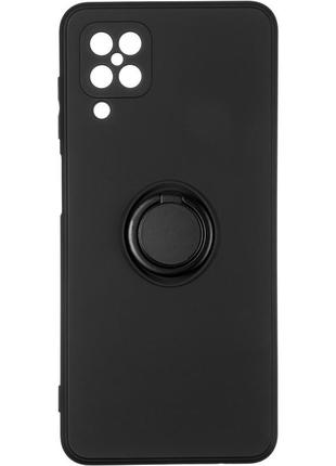 Чехол fiji holder ring для samsung galaxy a12 (a125) бампер накладка с подставкой black