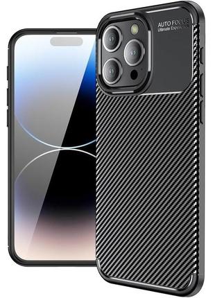 Чехол fiji ultimate carbon для apple iphone 15 pro max противоударный бампер черный