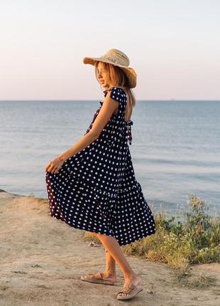 Шикарный нарядный сарафан в актуальный горох