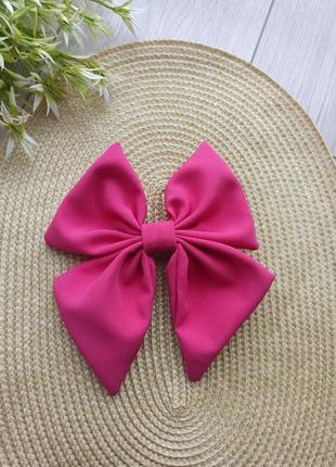 Розовый бант для фотосессии бантик для волос