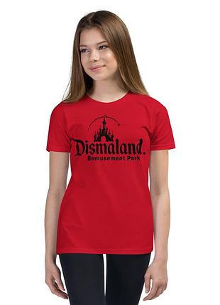 Футболка dismaland бэнкси для девочки gildan 1-877-445-3265-д 128 см (7-8 years) красный