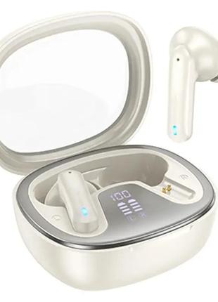 Беспроводные bluetooth наушники hoco eq6 shadow true wireless bt headset milky white