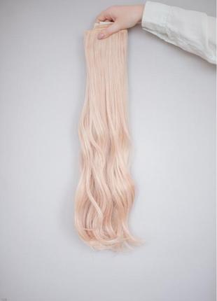 Мелированные накладные волосы трессы бежевый блонд на заколках